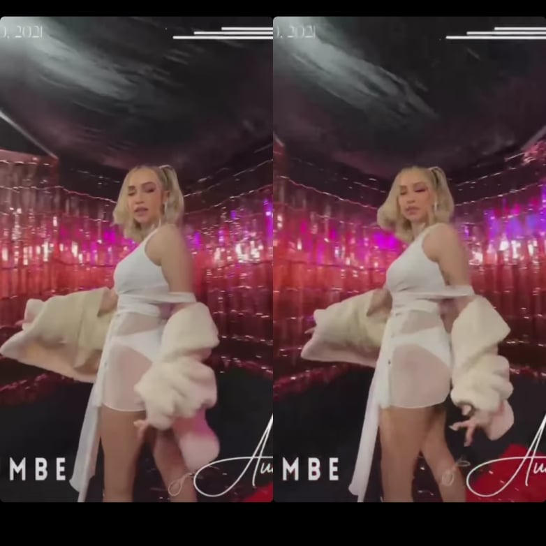 Daniela Rodrice posa con vestido transparente.