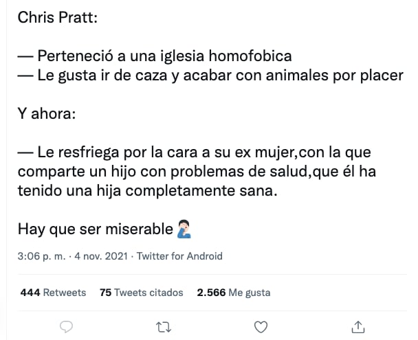 Criticas a Chris Pratt sobre el comentario de su hija