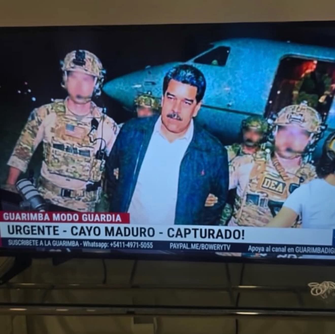 Medios difunden foto de la presunta captura de Maduro