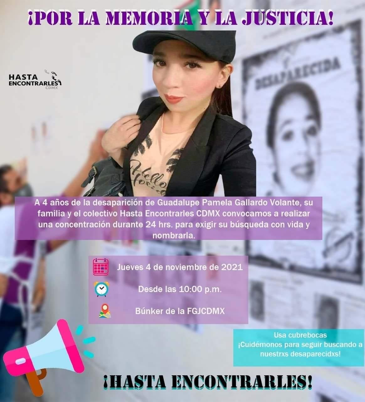 Convocatoria a velada por Pamela