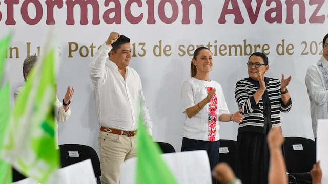 La presidenta de México felicitó al Gallardo por su trabajo en la entidad