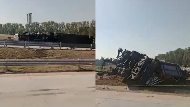 Dos camiones chocaron en la autopista arco norte, en el Estado de Hidalgo; reportan 2 muertes