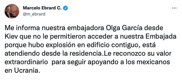 Tuit de Marcelo Ebrard
