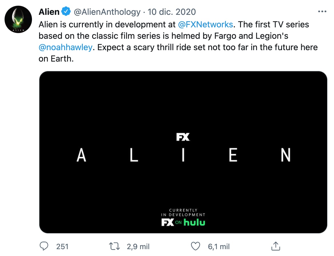 Nueva serie de Alien