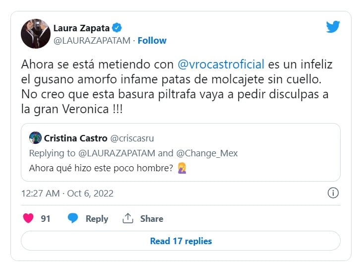 Tuit de Laura Zapata