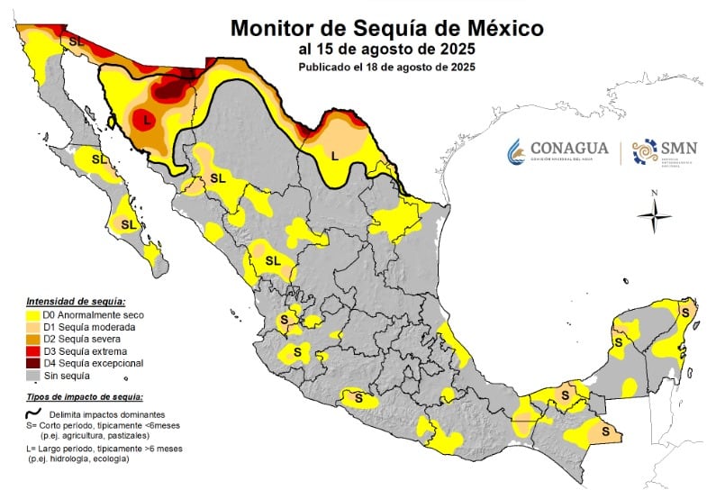 Temporada de lluvias no detuvo la sequía en México: Así avanza en el país