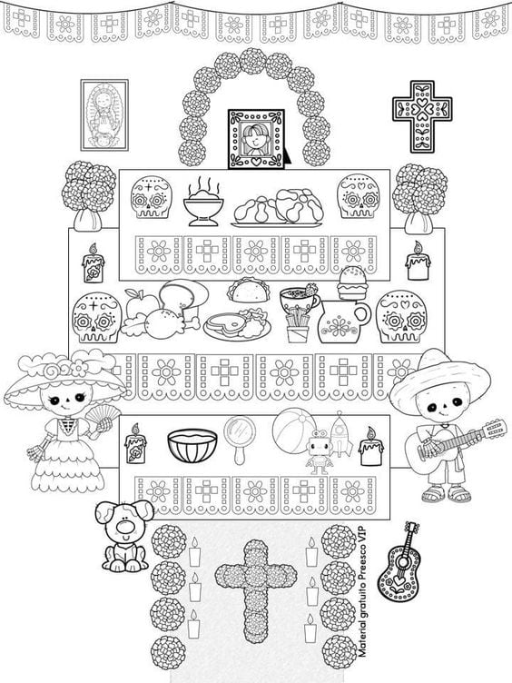 Altar de muertos, dibujos