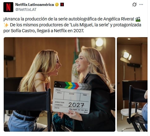 Netflix confirma la bioserie de Angélica Rivera con Sofía Castro de protagonista.