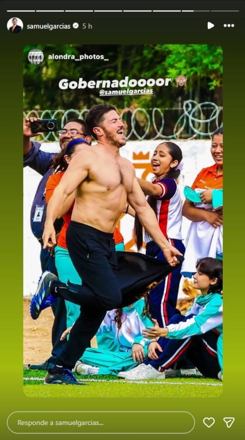 Samuel García celebra gol quitándose la camiseta reacciones