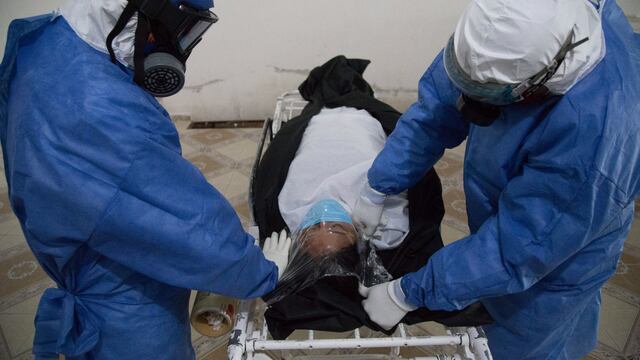 Simulacro de manejo de cadáveres.