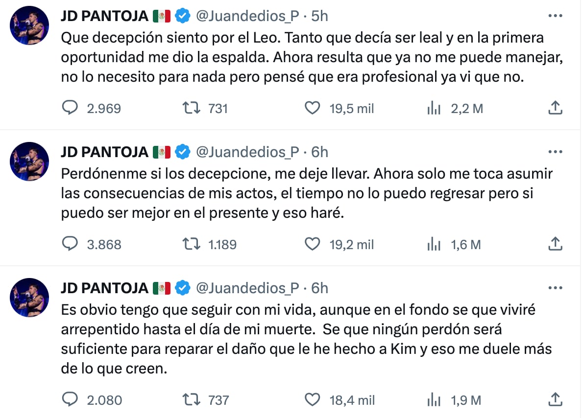 Juan de Dios Pantoja lanzará canción pese a infidelidad a Kimberly Loaiza