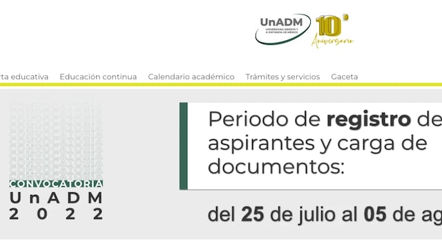 UnADM página web