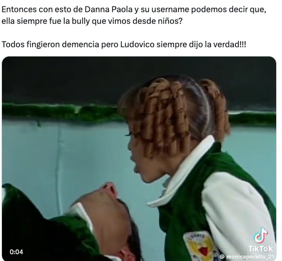 Usuario dice que Danna Paola fomentó el bullying contra usuaria de X.