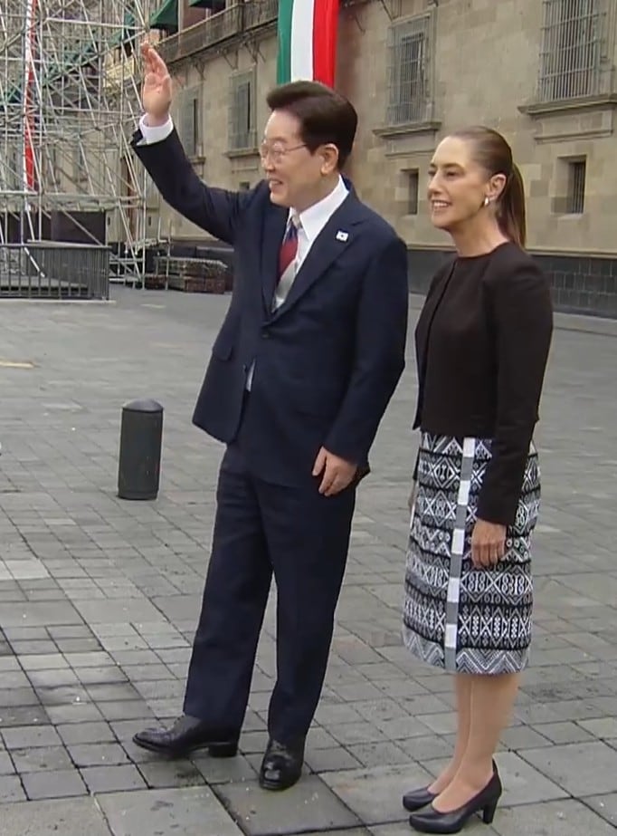 Sheinbaum recibe a Lee Jae-myung, presidente de Corea del Sur, en Palacio Nacional
