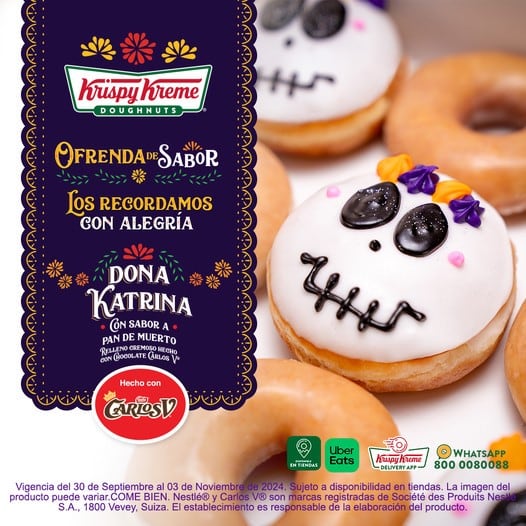 Dona Katrina en Krispy Kreme: Precio, sabor y cuándo comprar el postre de Día de Muertos