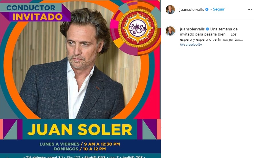 Juan Soler conductor en 'Sale el Sol'.