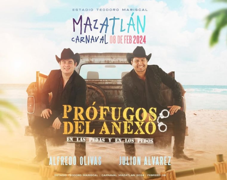 Alfredo Olivas y Julión Álvarez en Carnaval de Mazatlán 2024
