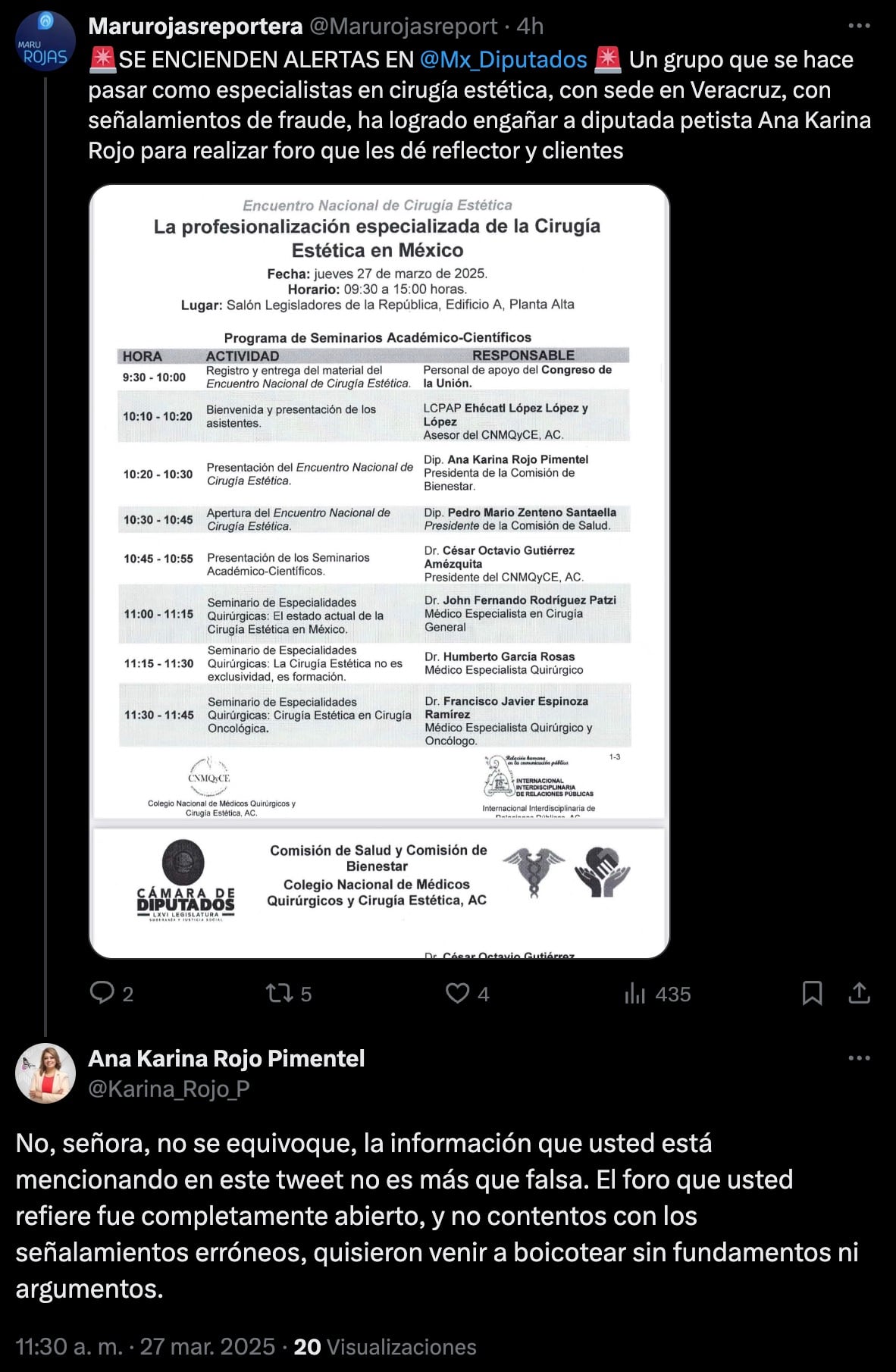 Ana Karina Rojo, diputada del PT desmiente que promociona a supuestos expertos en cirugía estética