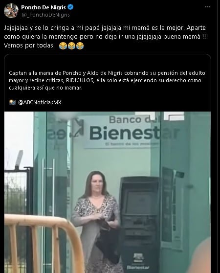 Poncho de Nigris acusa a su mamá de robarle la Pensión del Bienestar a su papá.