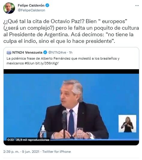 Mensaje de Felipe Calderón