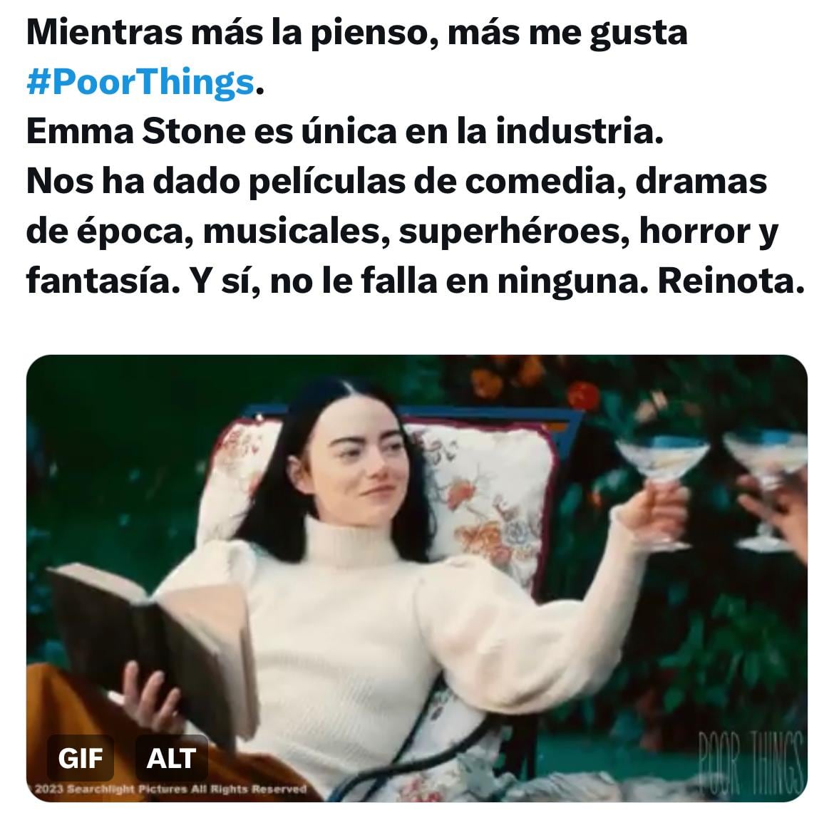 Internautas aplauden la actuación de Emma Stone en Pobres Criaturas