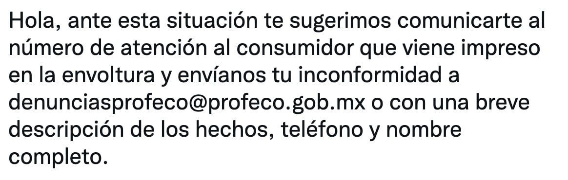 Respuesta Profeco pan de dulce con gusanos