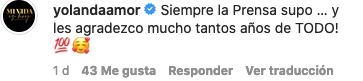 Yolanda sobre su romance con Verónica Castro.