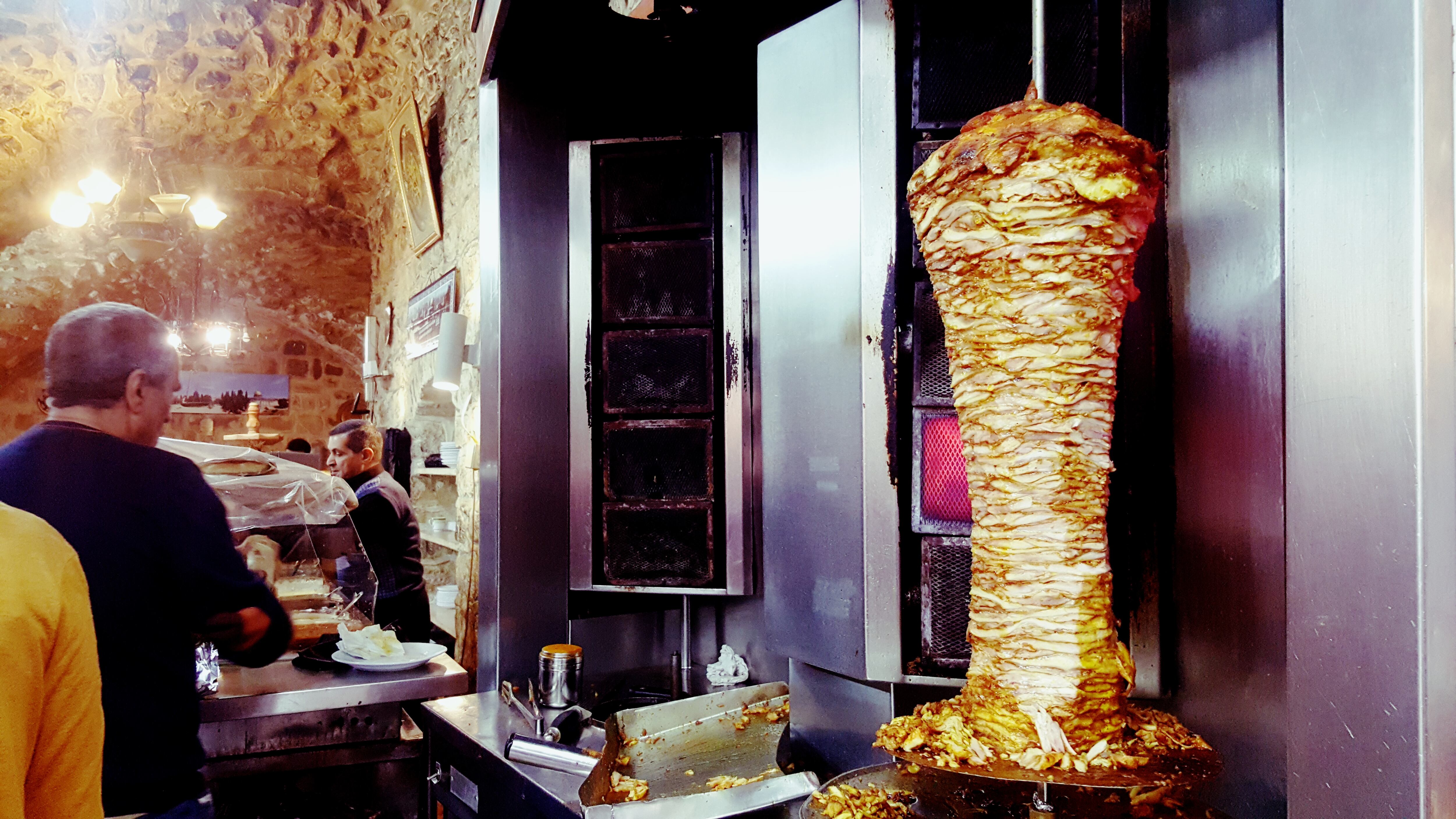 Shawarma comida del Medio Oriente.