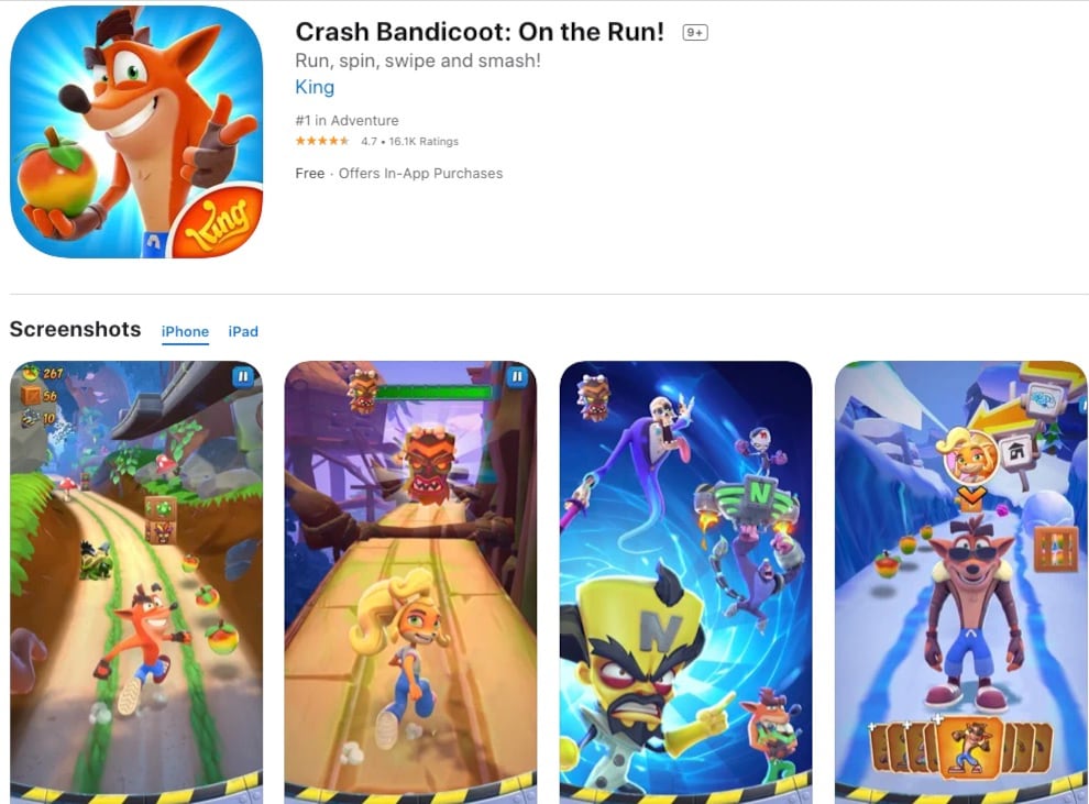 Crash Bandicoot On the Run