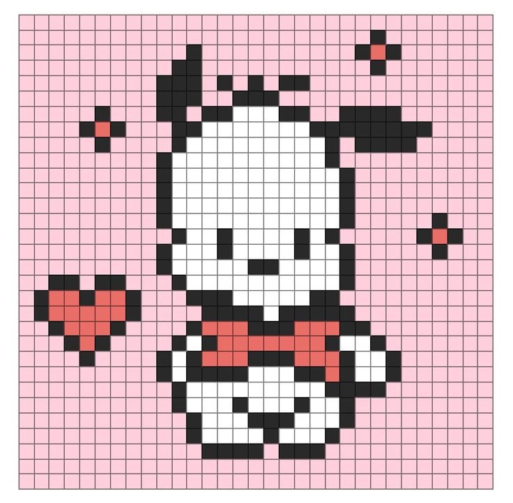Pochacco en patrón de punto de cruz