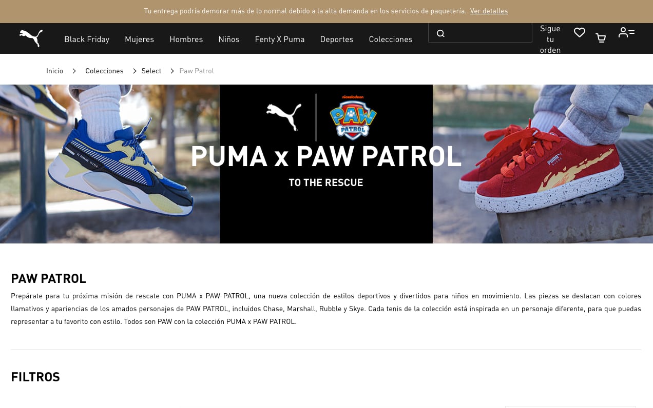 Esta es la colección de Tenis Puma x Paw Patrol