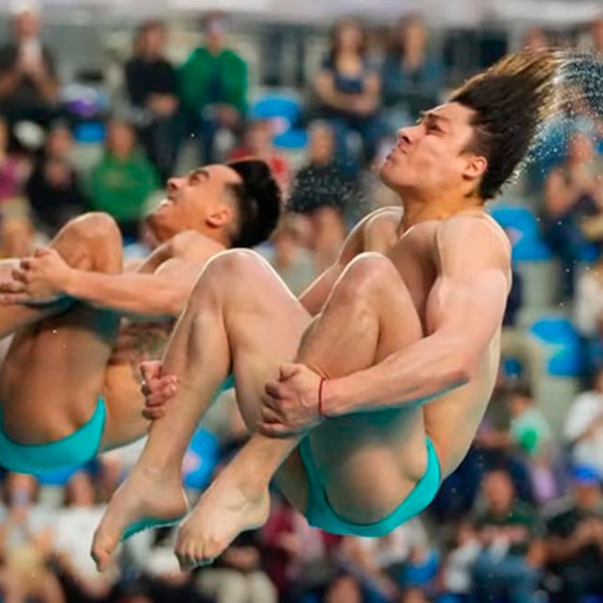 Osmar Olvera y Juan Celaya ganan oro en trampolín sincronizado de la Copa México de Clavados