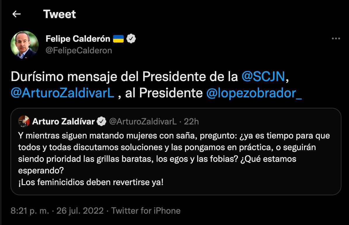 Arturo Zaldívar le responde a Felipe Calderón
