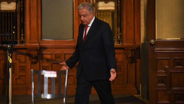 Andrés Manuel López Obrador, presidente de México durante conferencia de prensa en Palacio Nacional