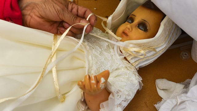 Niño Dios vestido en Candelaria.