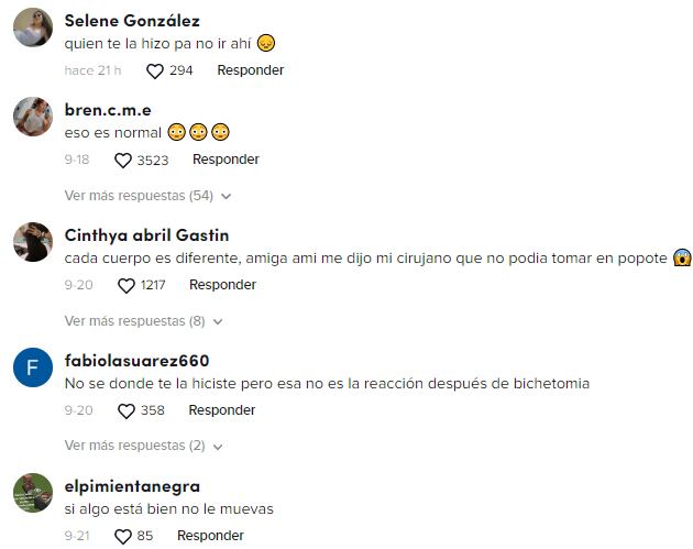 Reacciones a la usuaria de TikTok que se hizo la bichectomía y todo le salió mal