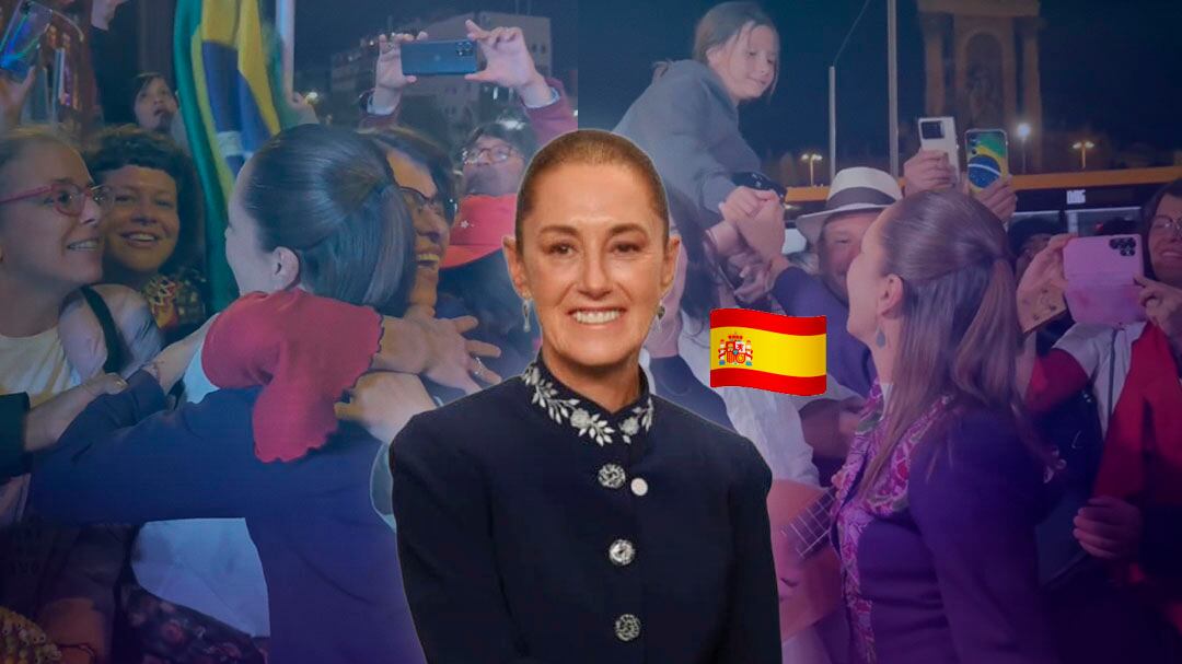 Sheinbaum comparte “lindo” encuentro con mexicanos en España