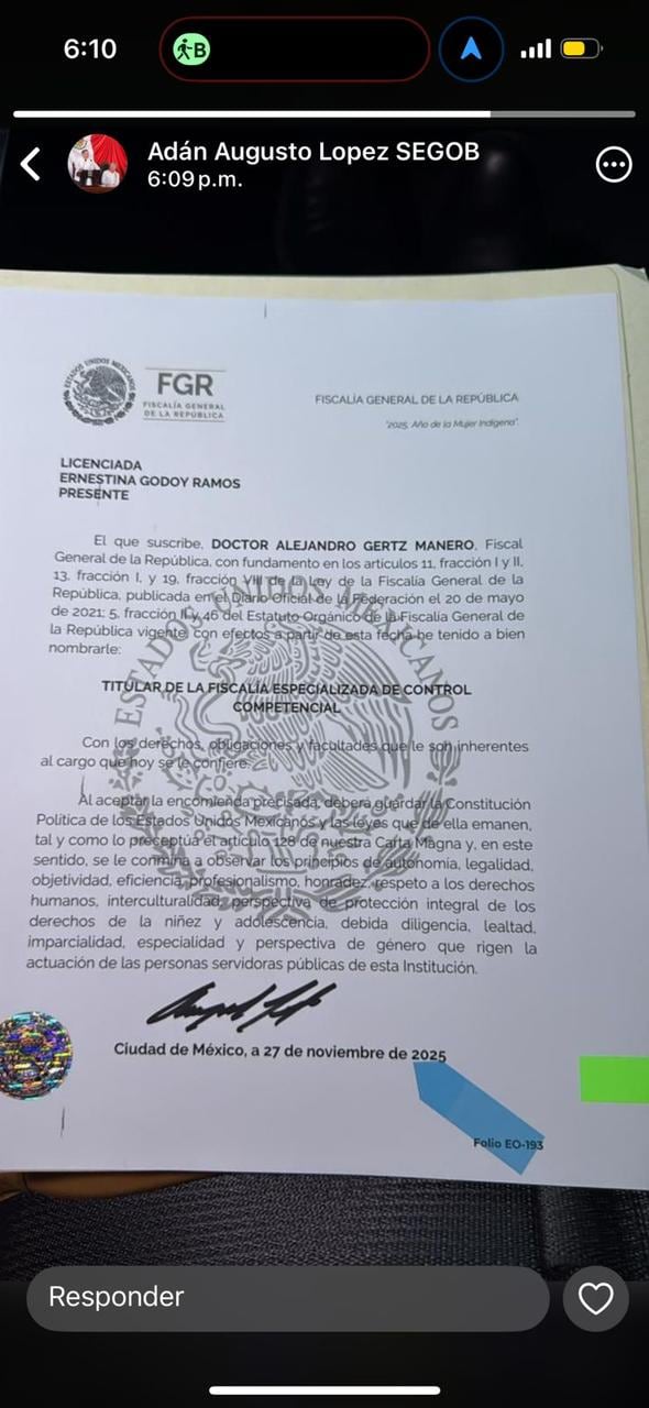 Gertz Manero nombró fiscal a Ernestina Godoy