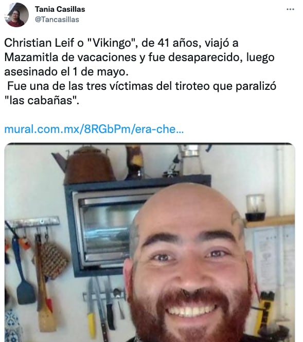 Christian Leif, chef asesinado en Mazamitla, Jalisco