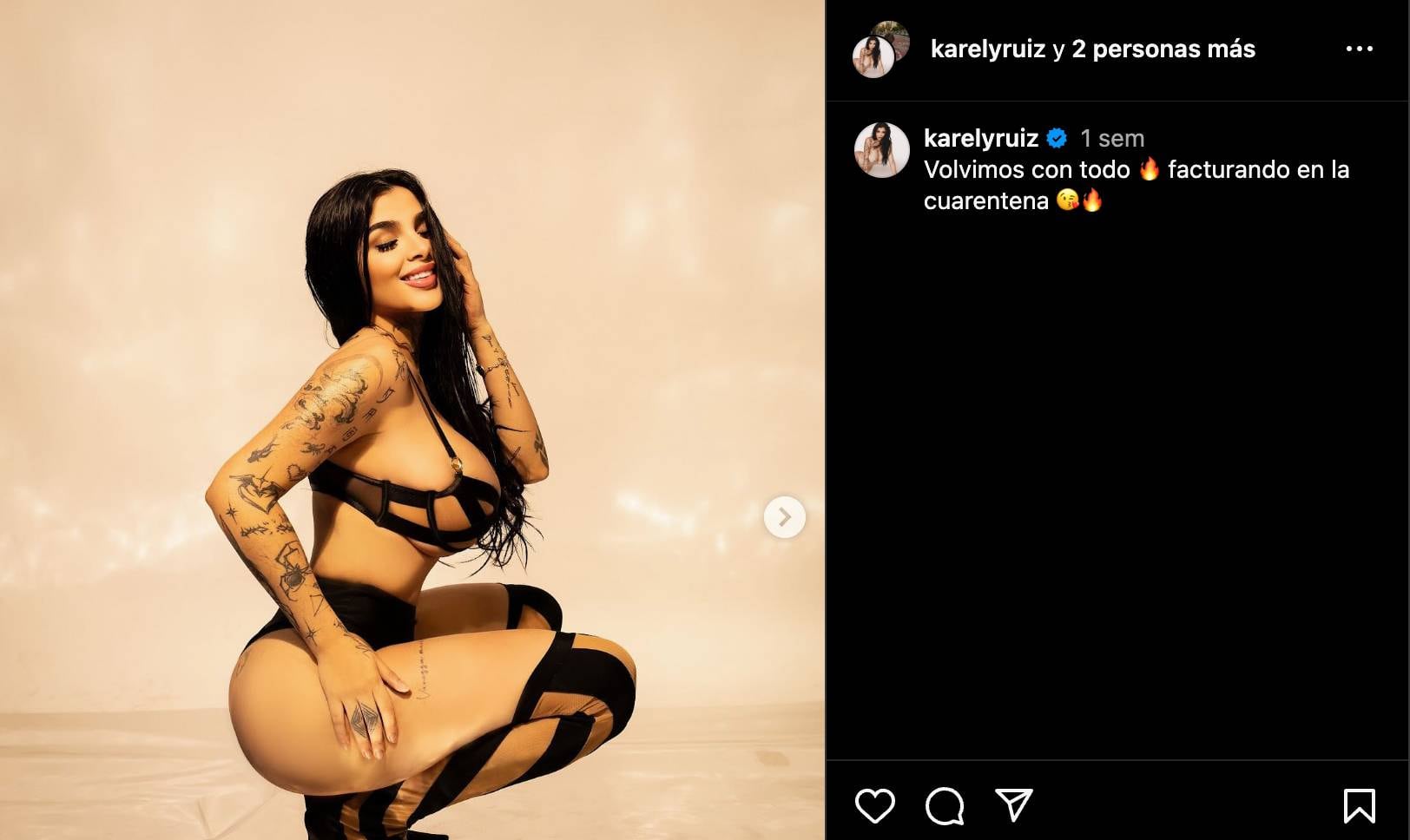 Karely Ruiz factura hasta en la cuarentan