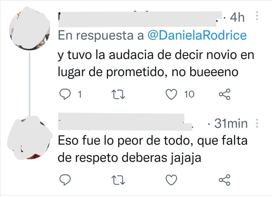 Seguidores de Daniela Rodrice la defienden