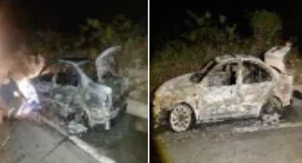 Carro calcinado de jóvenes desaparecidos
