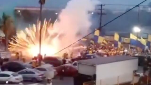 Explosión en recibimiento al Club Tigres