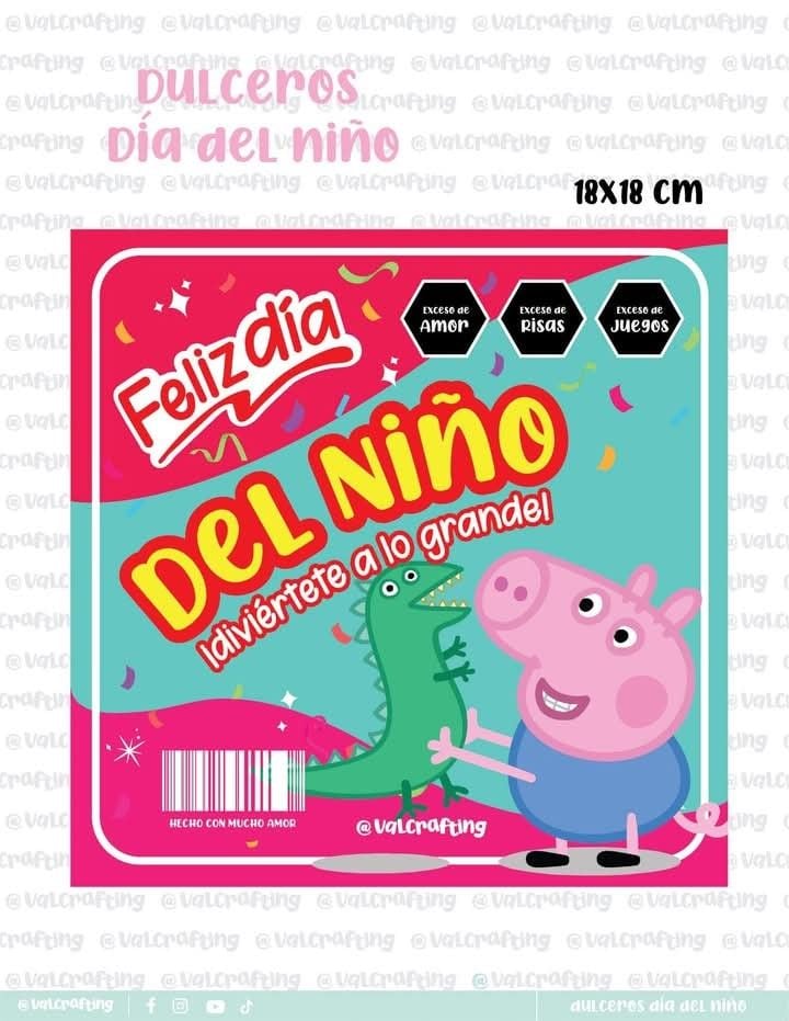 Tarjetas de Peppa Pig de Día del Niño para imprimir