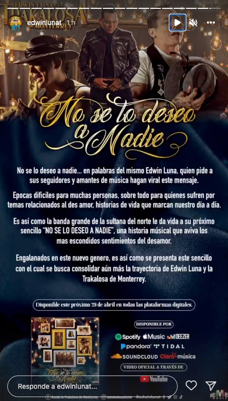 comunicado de Edwin luna y la Trakalosa de Monterrey