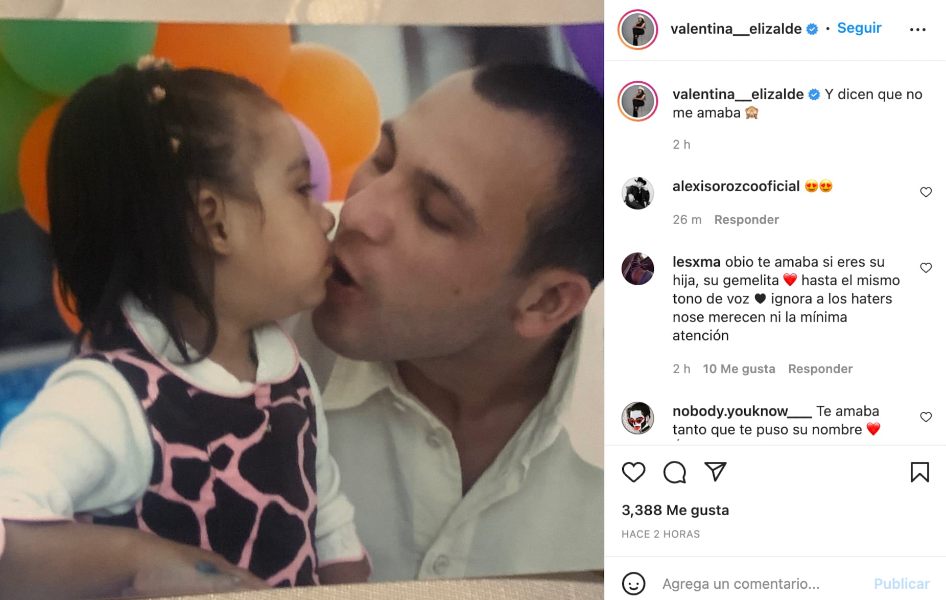 Valentina Elizalde y su papá