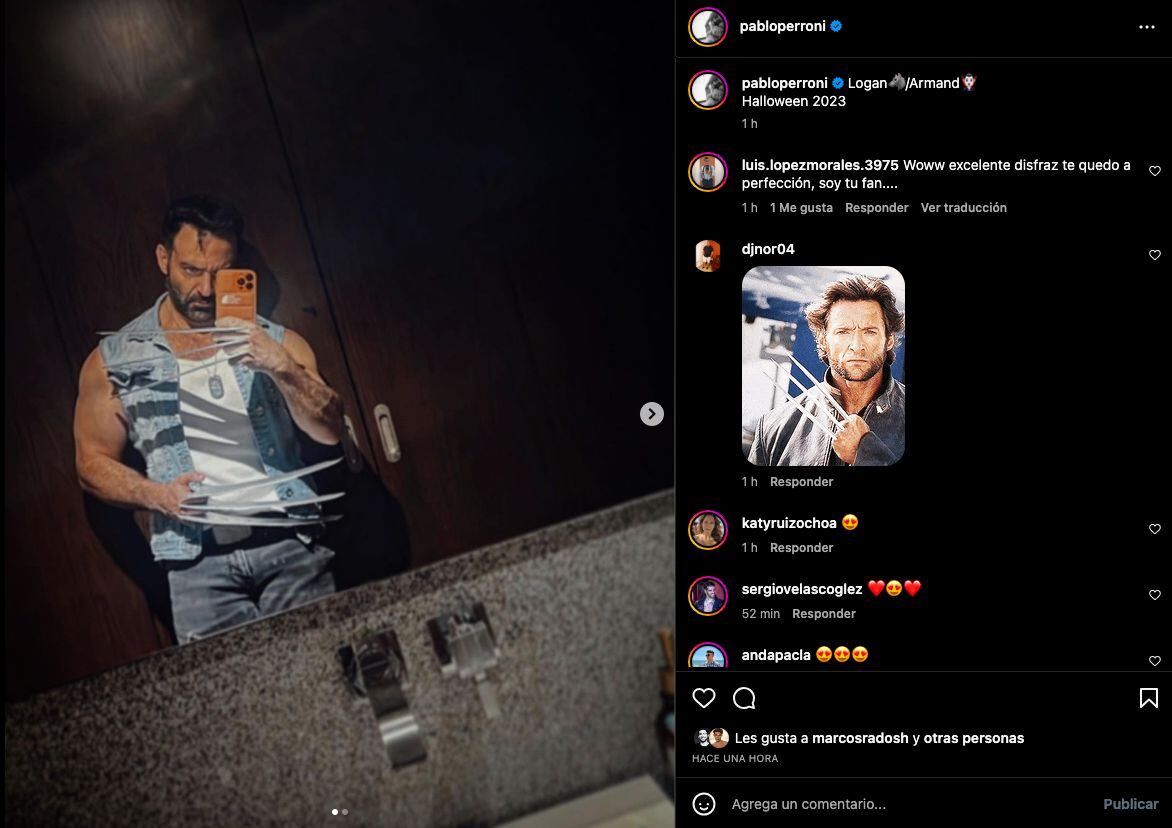 Pablo Perroni se disfraza de Wolverine para este Halloween 2023