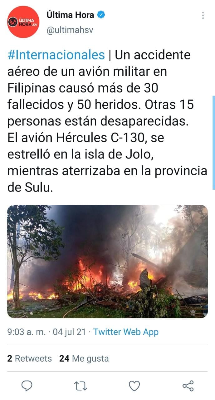Publicación de Twitter