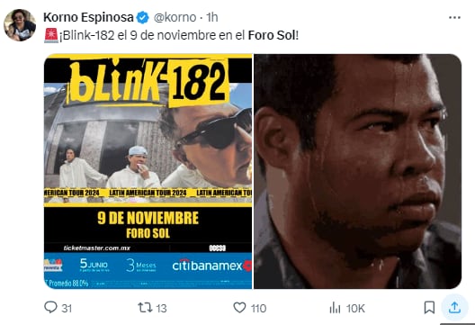 Memes por el concierto de Blink 182 en el Foro Sol