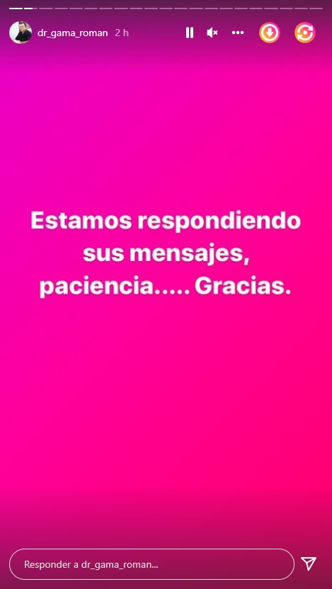 Historia en Instagram de Gamaliel Román, el Dr. Gama y cirujano de las estrellas